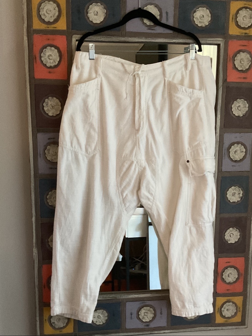 Free People bay to breakers white (M) Relaxed Utility Trousers